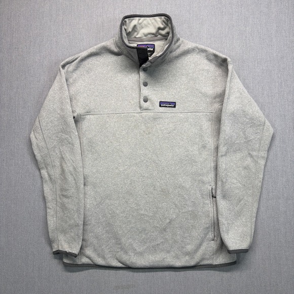 Patagonia Sweaters - Patagonia Womens Large Gray 1/4 Button Snap Pullover Fleece